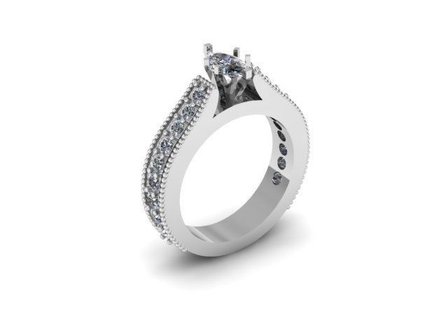 Solitaire Engagement Ring 3D print model_4