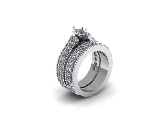 Solitaire Engagement Ring 3D print model_0