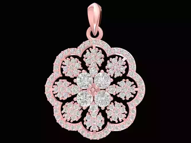 luxury diamond flower pendant 3164