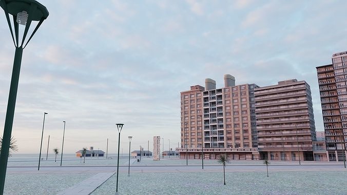 Miramar City Low-poly 3D model 4