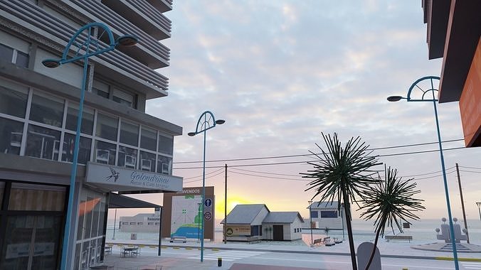 Miramar City Low-poly 3D model 6