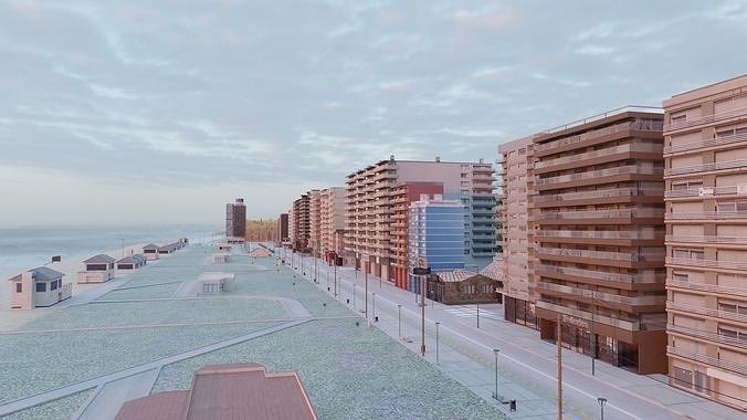 Miramar City Low-poly 3D model 7