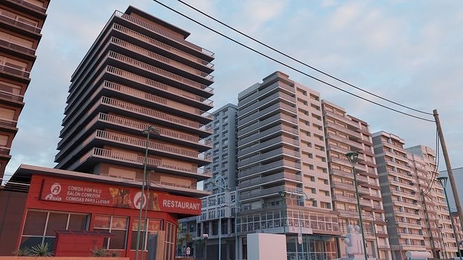 Miramar City Low-poly 3D model