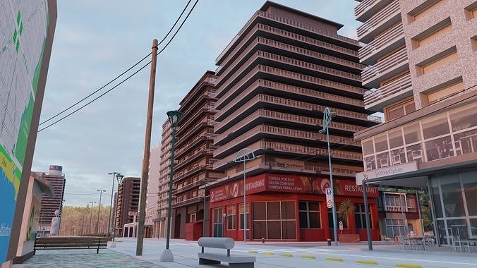Miramar City Low-poly 3D model 3