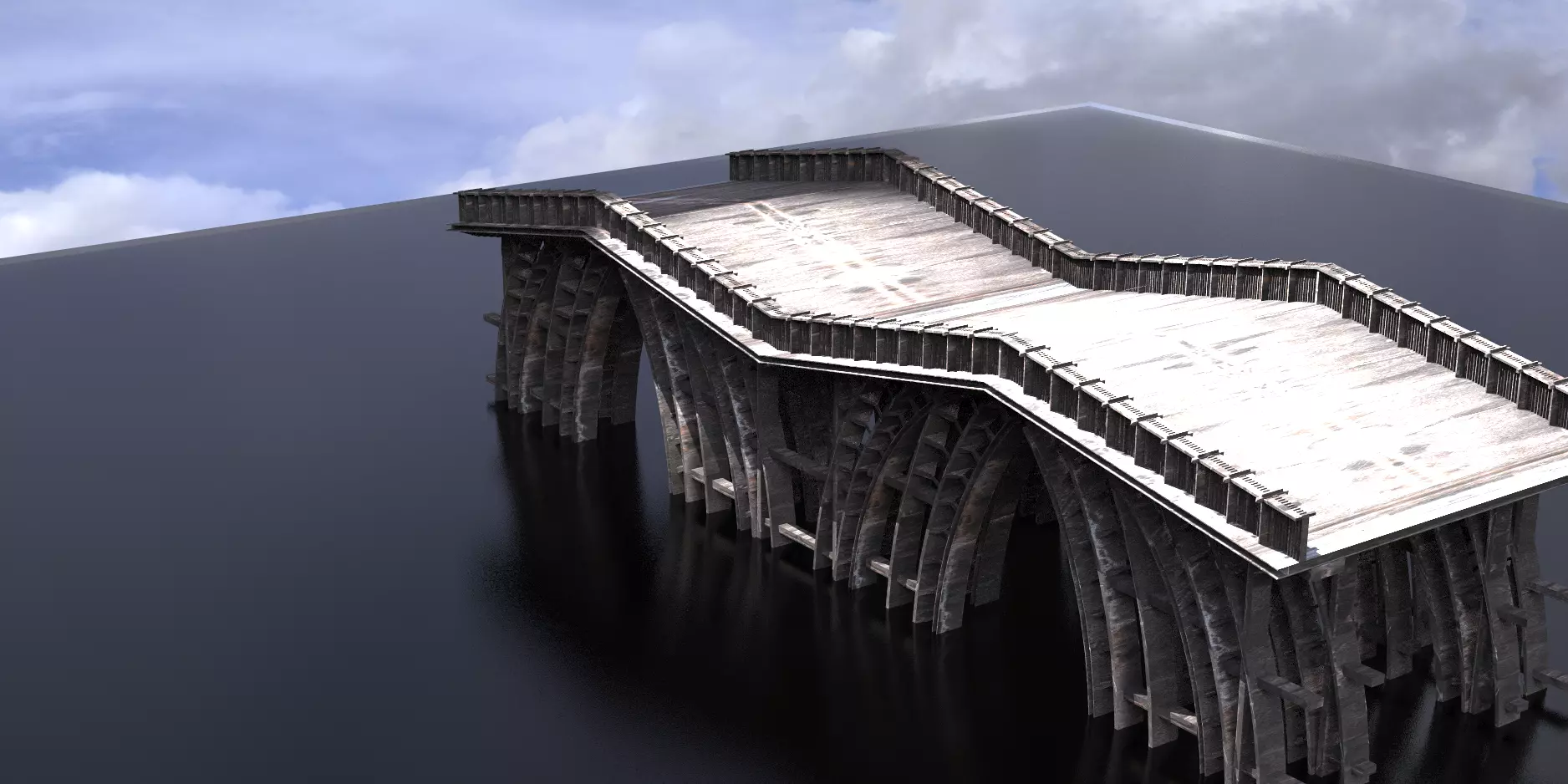 Epic Fantasy Patterned bridge wide 3D model