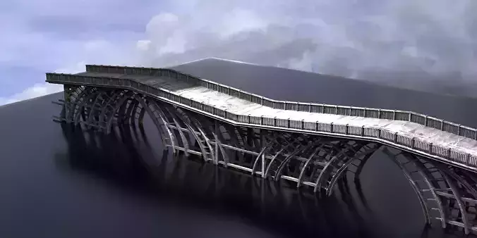 Dark Epic Fantasy Patterned bridge Historic 3D model