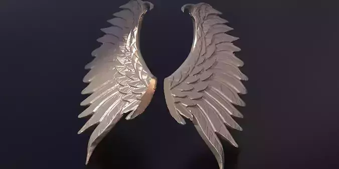 Wings Stylized 2 carved