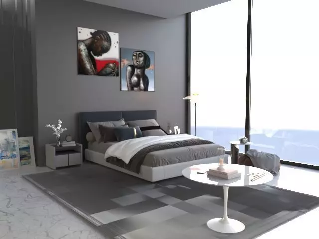 simple bedroom scene Free 3D model