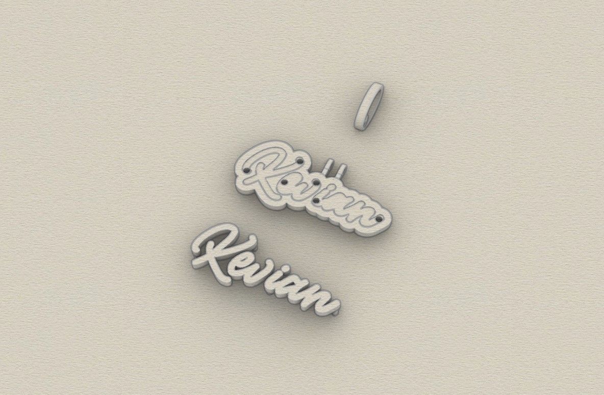 Model 728 Kevian Name Pendant 3D print model_12