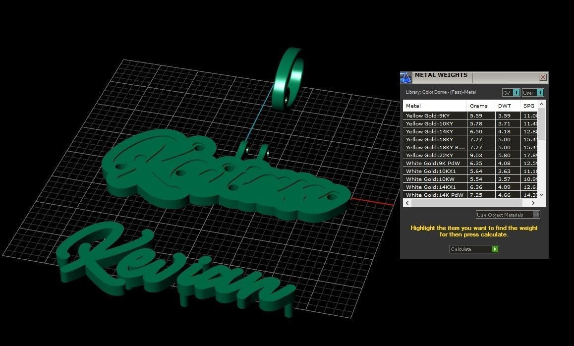 Model 728 Kevian Name Pendant 3D print model_14