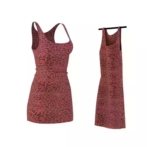 Dress With Black Lepord Design