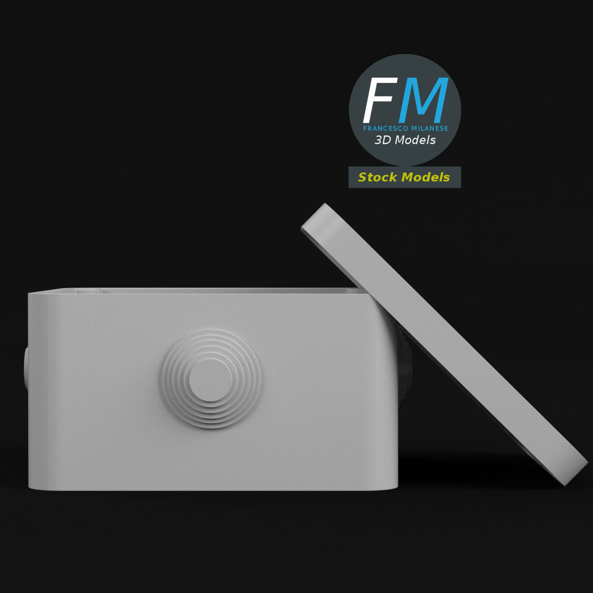 Square junction box 1 3D model_3