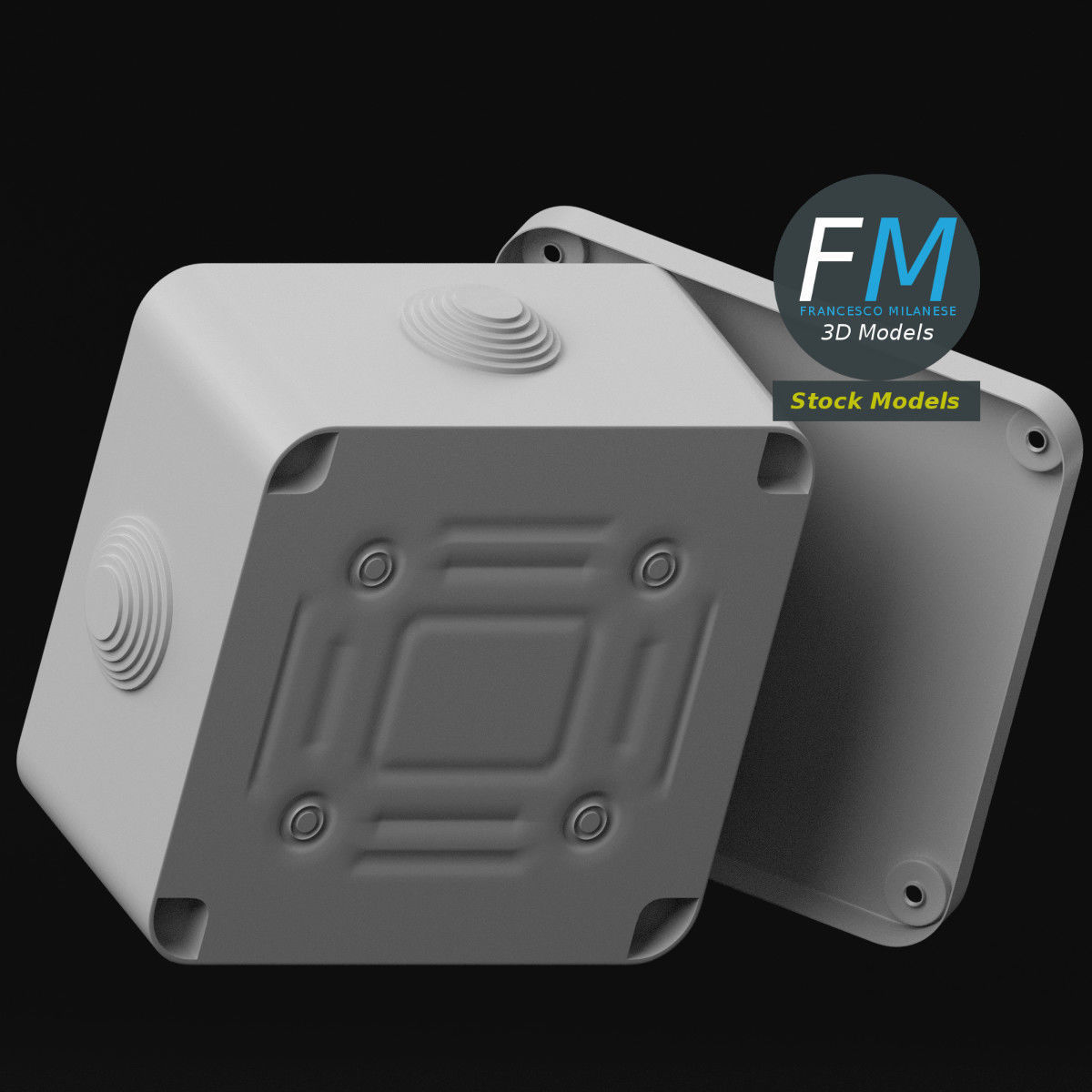 Square junction box 1 3D model_5