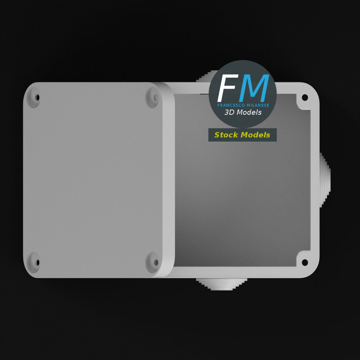 Square junction box 1 3D model_6