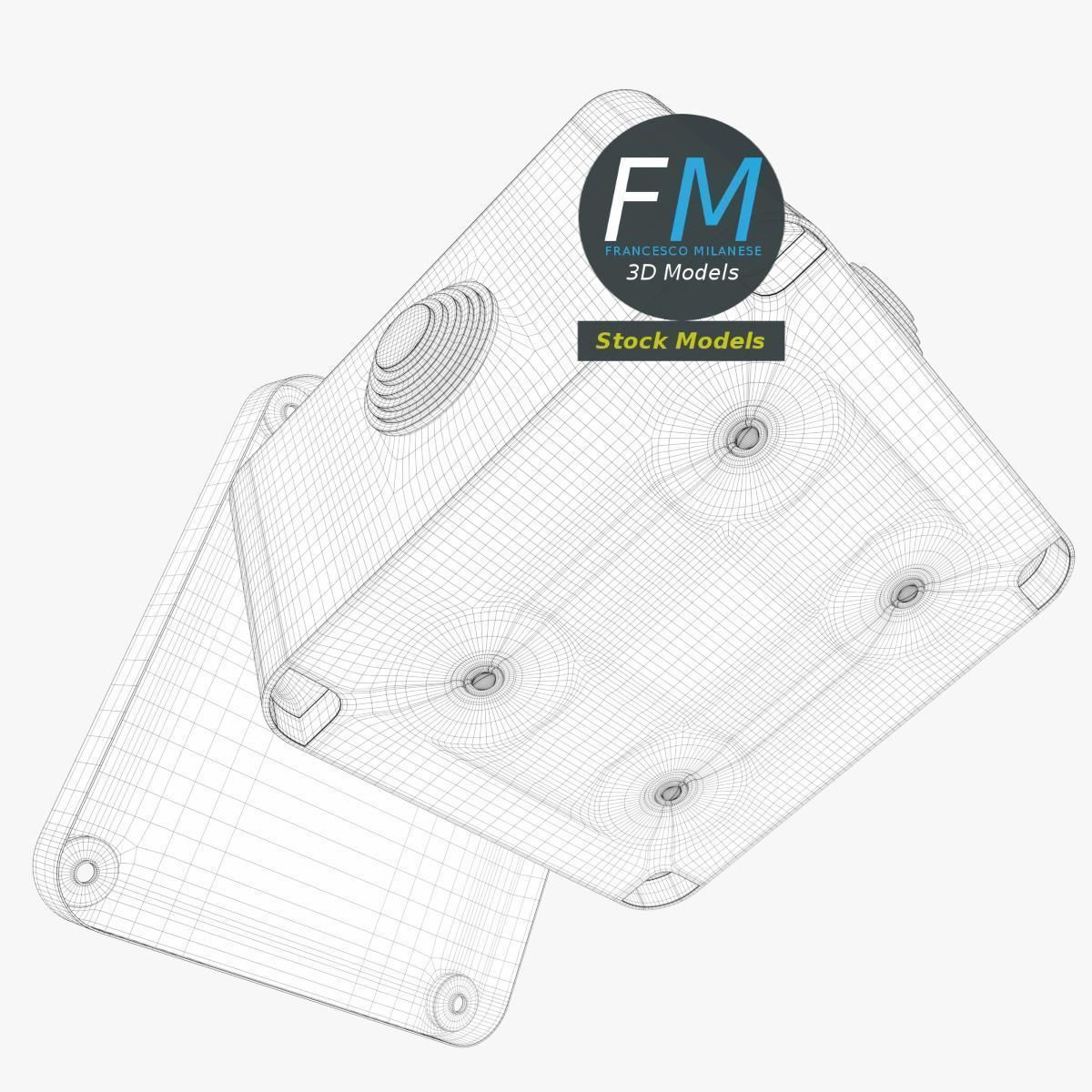 Square junction box 1 3D model_8