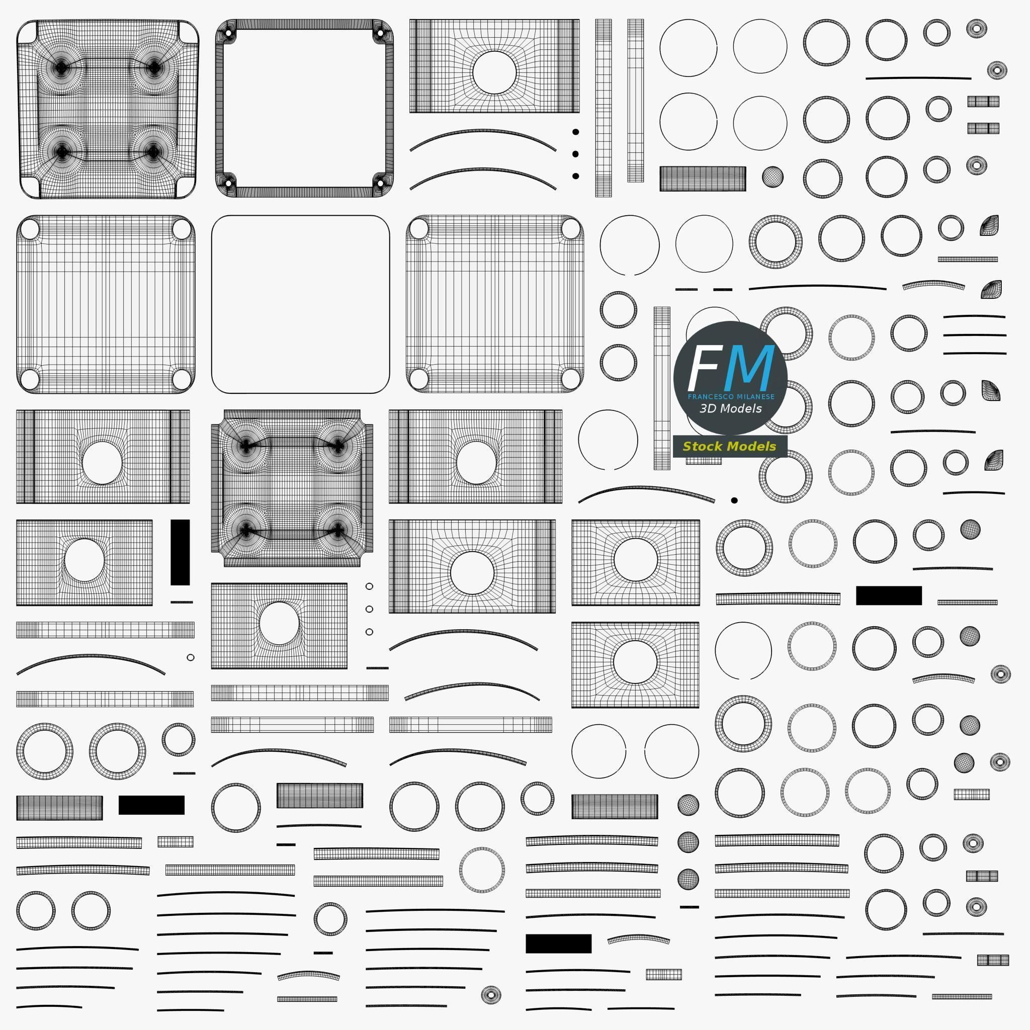 Square junction box 1 3D model_11
