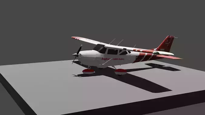 Cessna 172 Skyhawk Angkasa Aviation Academy Low-poly 3D model