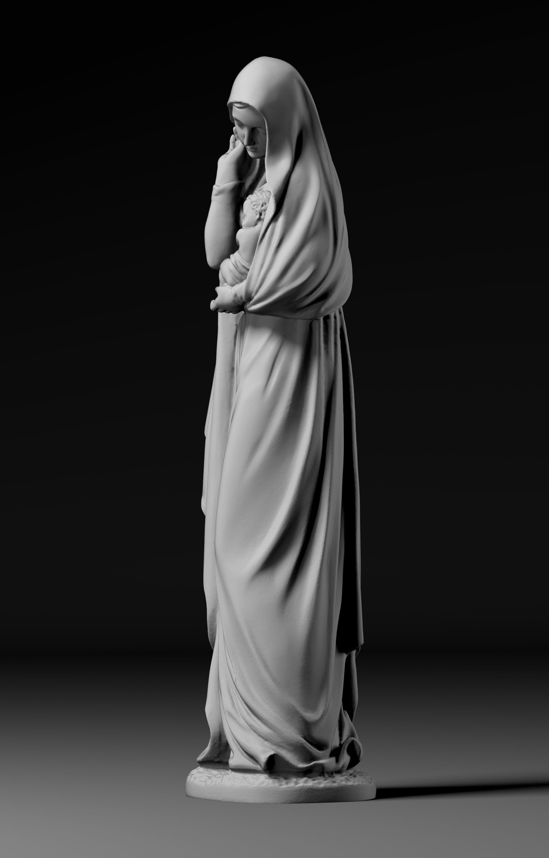 Virgin Mary and her boy child 3D print model_3