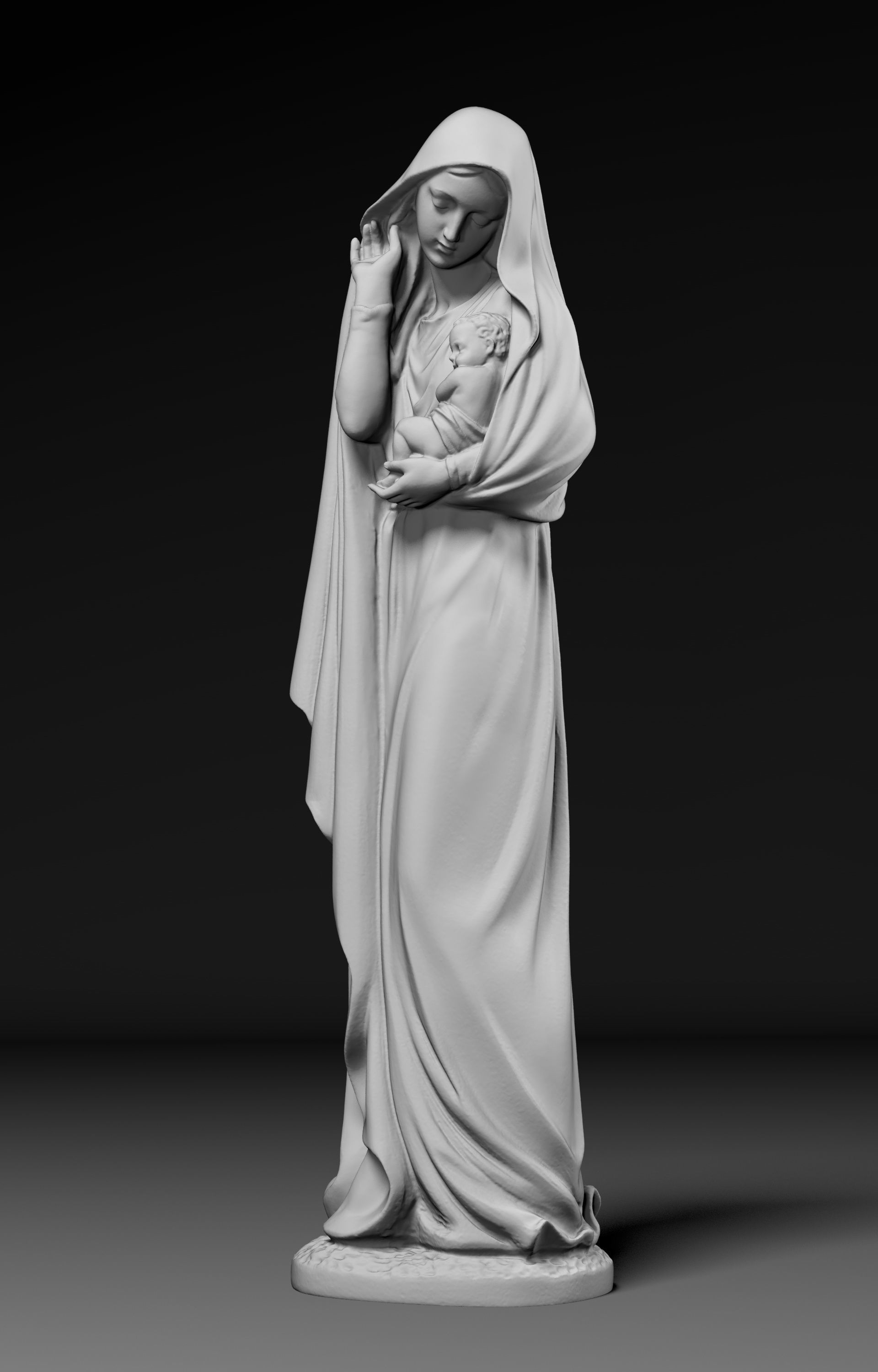 Virgin Mary and her boy child 3D print model_1