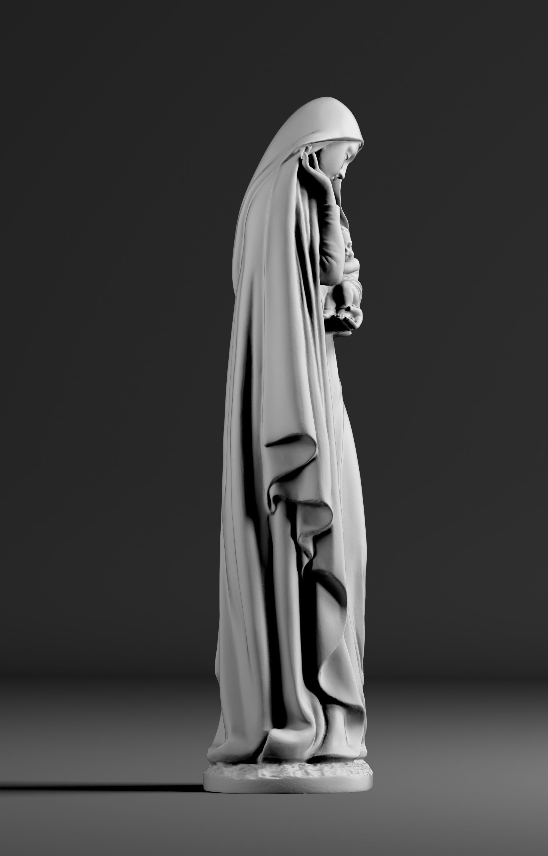 Virgin Mary and her boy child 3D print model_4