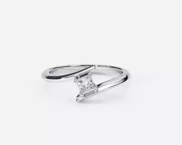 ZDR0152 engagement ring with princess cut diamond