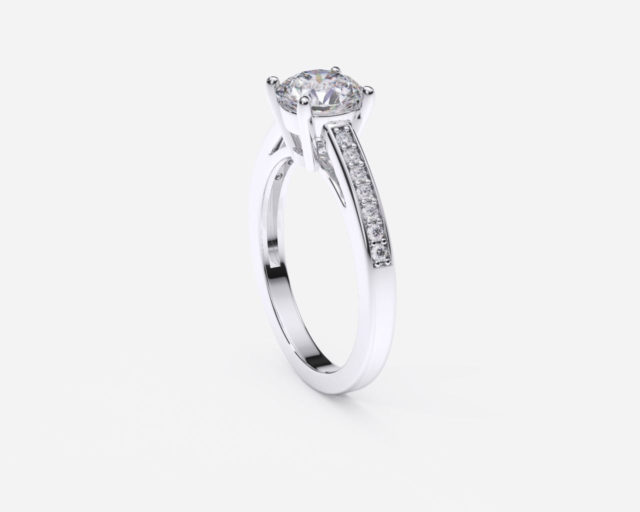 ZDR0154 diamond engagement ring gold 3D print model_2