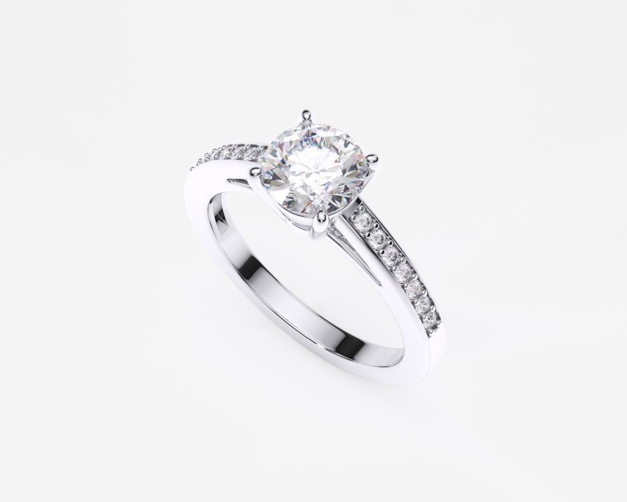 ZDR0154 diamond engagement ring gold 3D print model_1