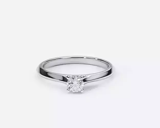 ZDR0157 solitaire diamond engagement ring gold 3D print model