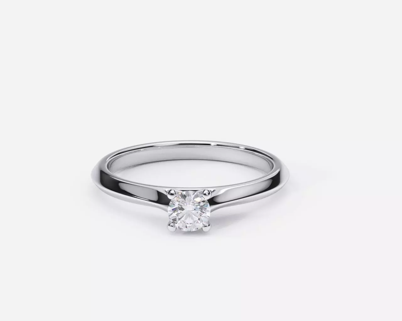 ZDR0157 solitaire diamond engagement ring gold 3D print model_0