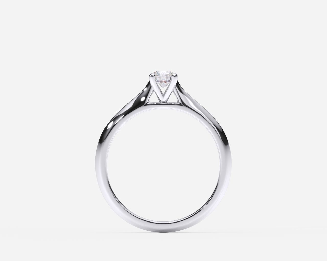 ZDR0157 solitaire diamond engagement ring gold 3D print model_1