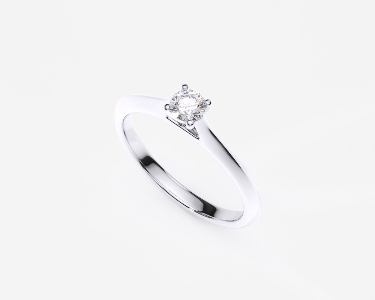 ZDR0157 solitaire diamond engagement ring gold 3D print model_3