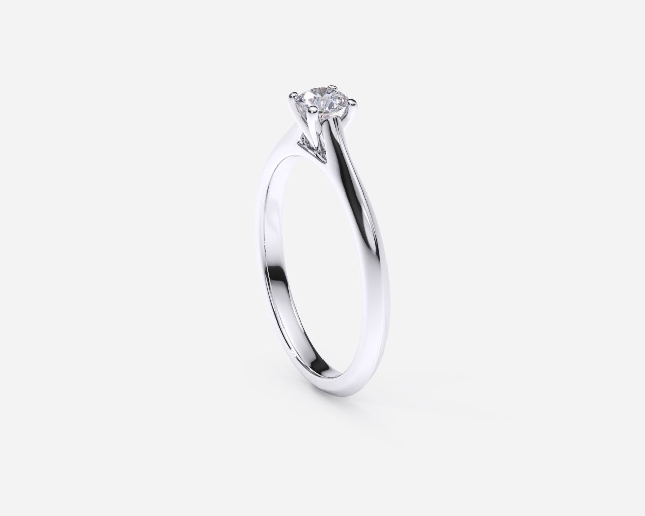 ZDR0157 solitaire diamond engagement ring gold 3D print model_4