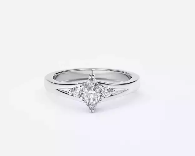 ZDR0163 engagement ring with marquise cut diamond