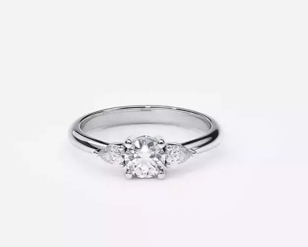 ZDR0167 three stone engagement ring gold