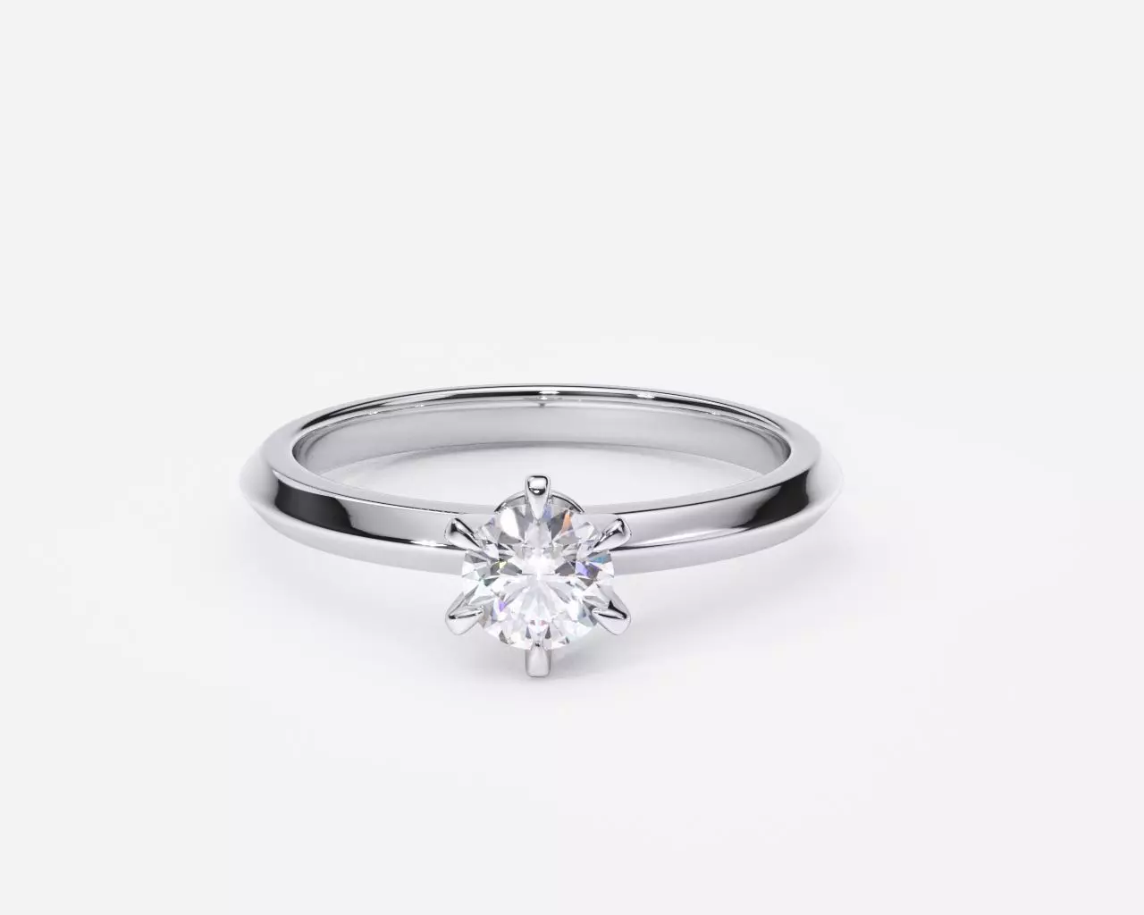 ZDR0168 solitaire diamond engagement ring gold 3D print model_0
