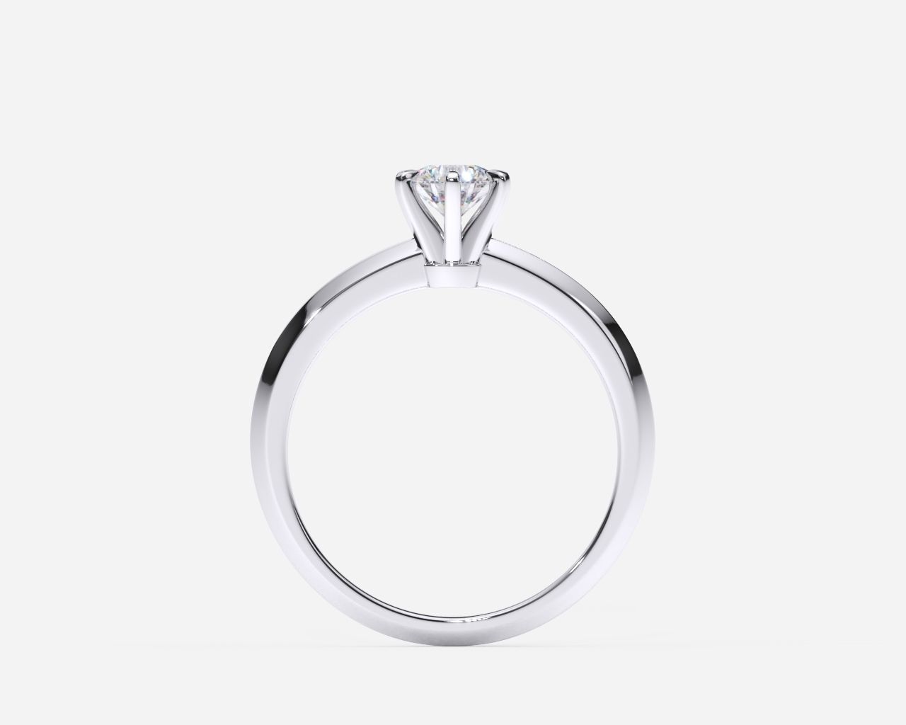 ZDR0168 solitaire diamond engagement ring gold 3D print model_1