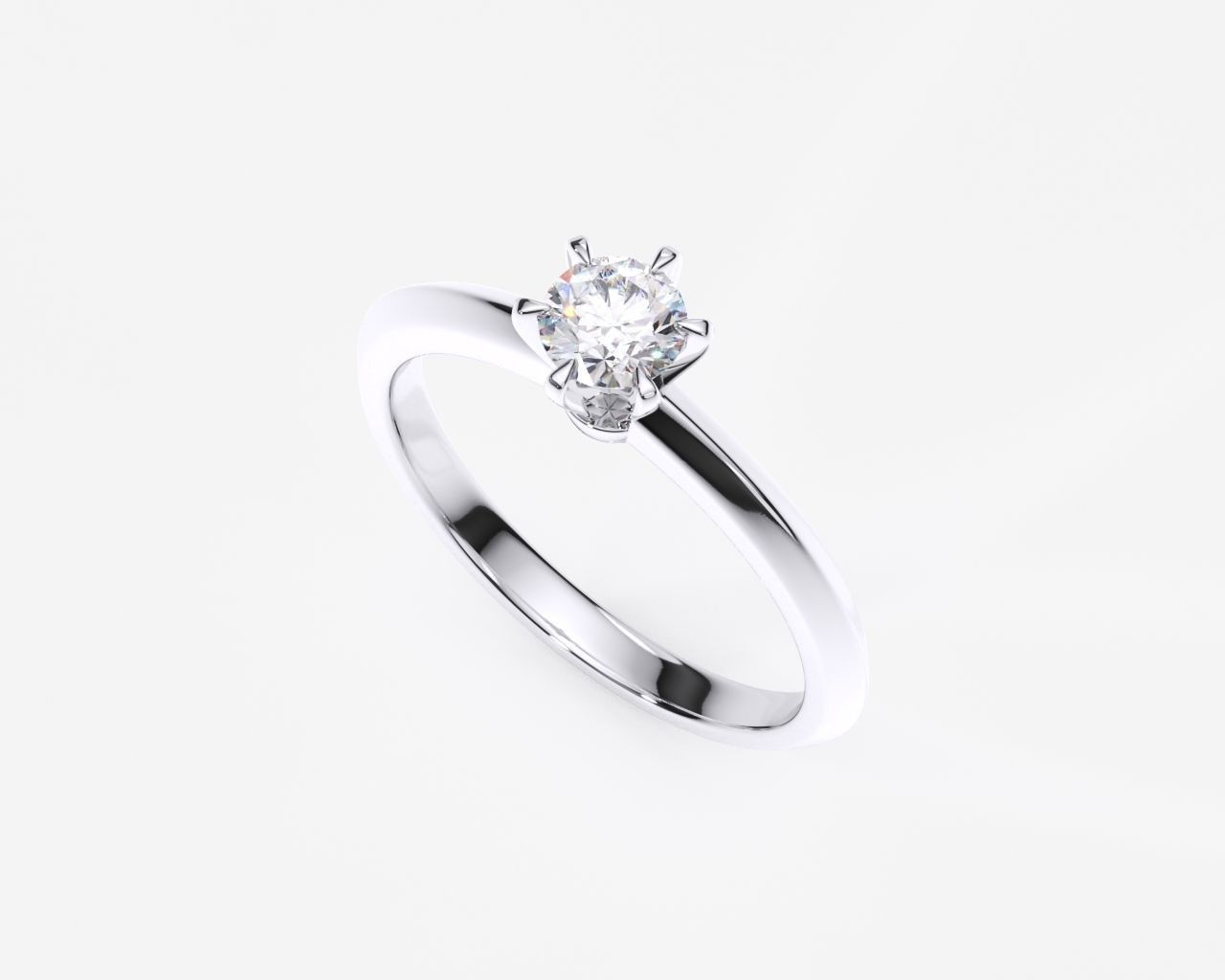 ZDR0168 solitaire diamond engagement ring gold 3D print model_2