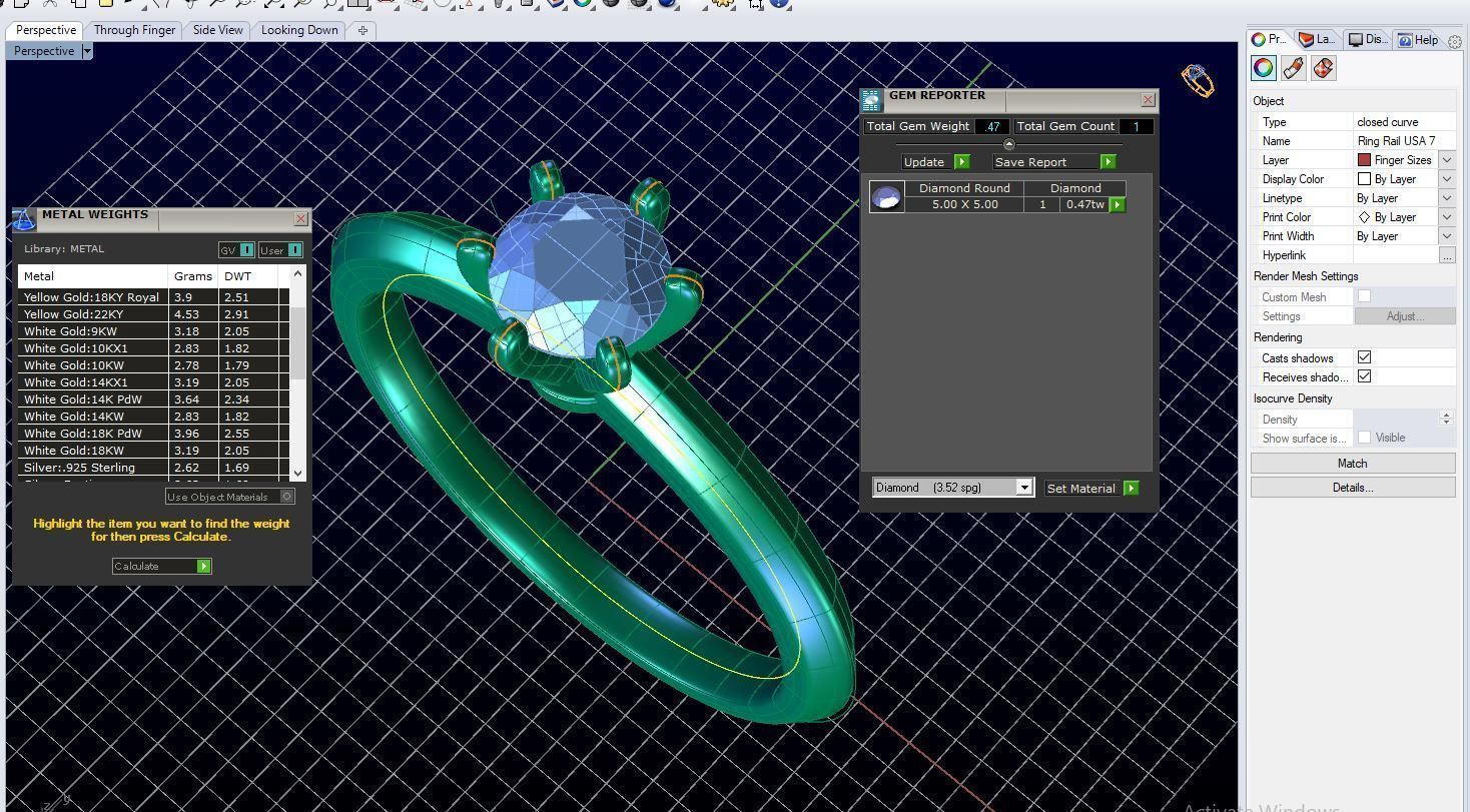 ZDR0168 solitaire diamond engagement ring gold 3D print model_6