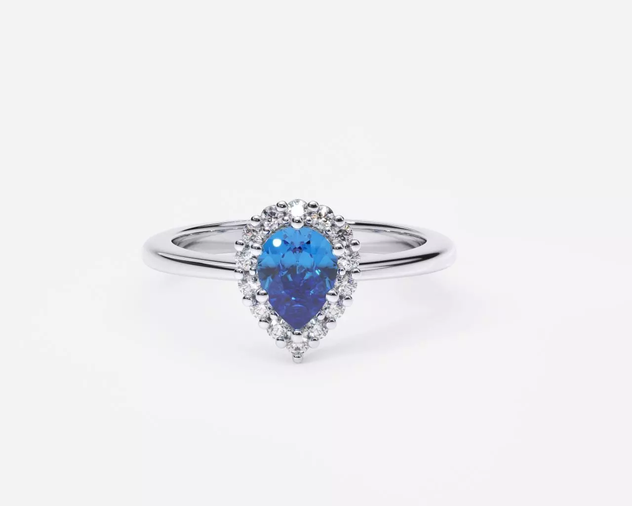 ZDR0170 pear shaped sapphire and diamond ring 3D print model_0