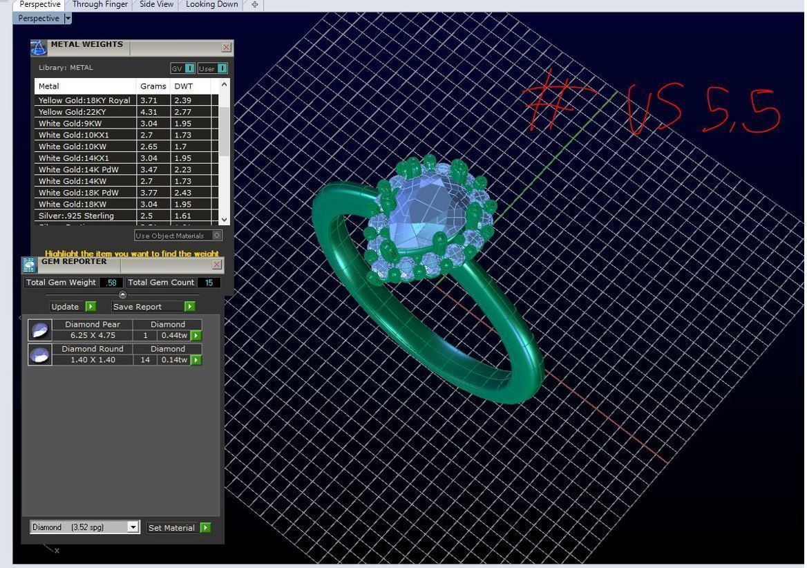 ZDR0170 pear shaped sapphire and diamond ring 3D print model_7