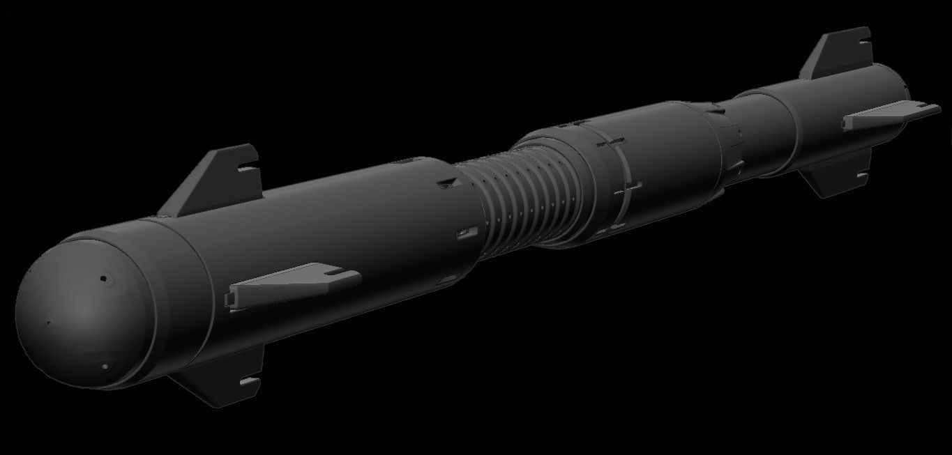 SciFi Missile 3D model_8