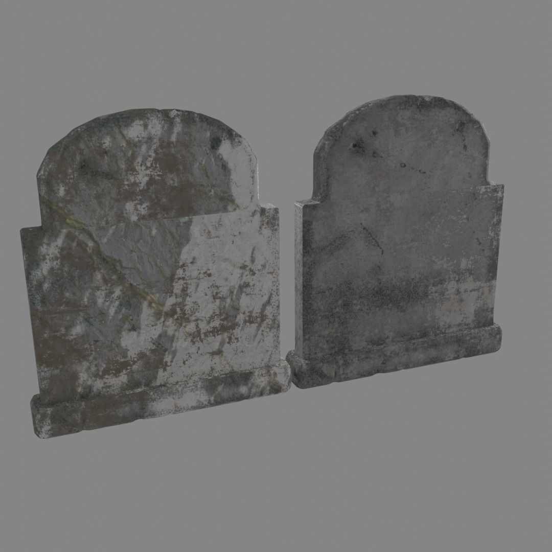 Simple grave stone blender V1 with 2 textures 3D model_9
