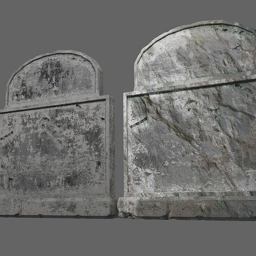 Simple grave stone blender V1 with 2 textures 3D model