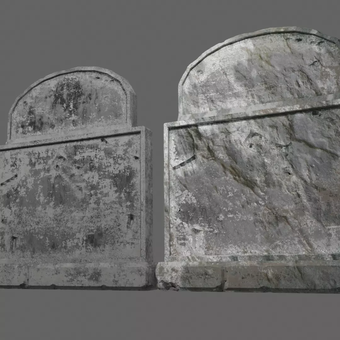 Simple grave stone blender V1 with 2 textures 3D model_0