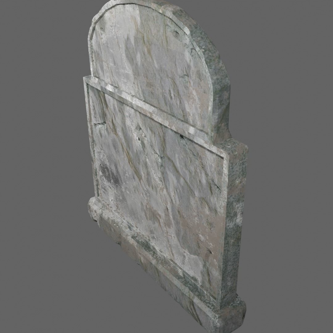 Simple grave stone blender V1 with 2 textures 3D model_2