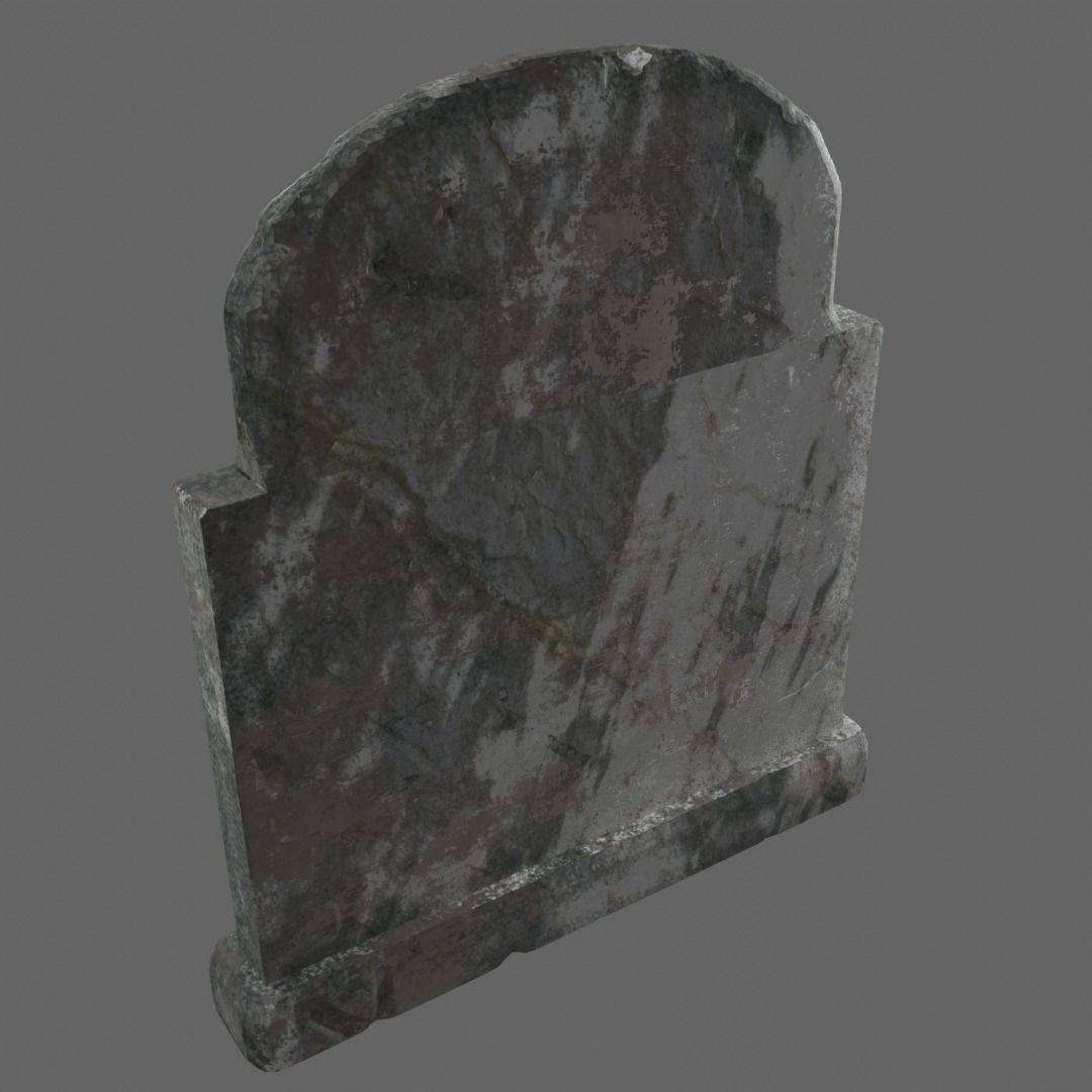 Simple grave stone blender V1 with 2 textures 3D model_5