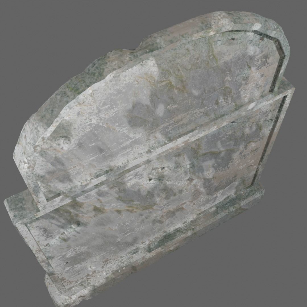 Simple grave stone blender V1 with 2 textures 3D model_7