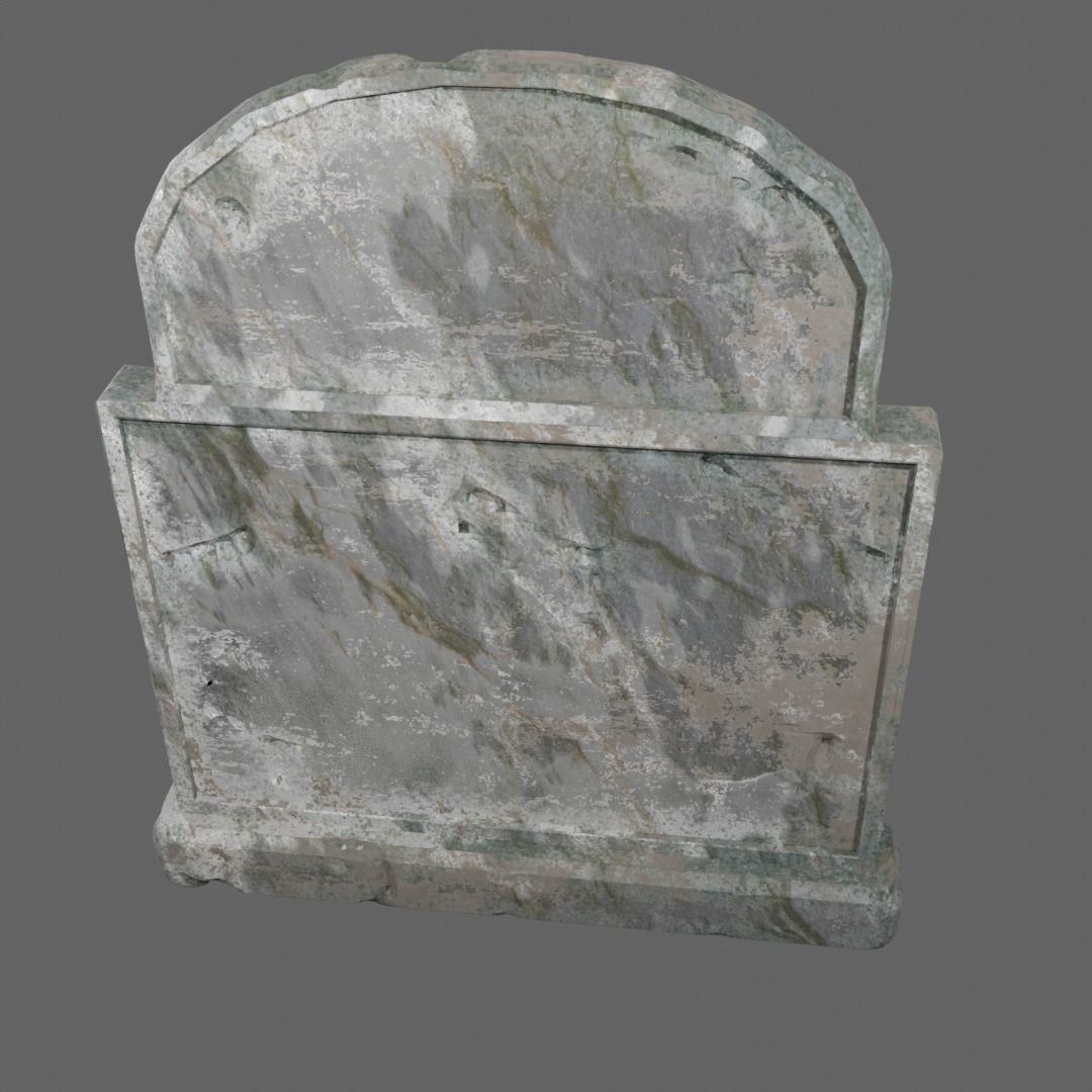 Simple grave stone blender V1 with 2 textures 3D model_4