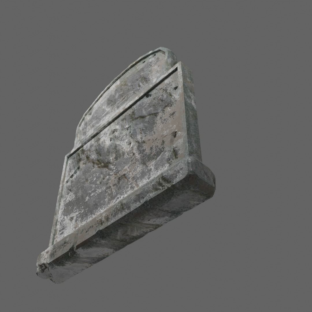 Simple grave stone blender V1 with 2 textures 3D model_6
