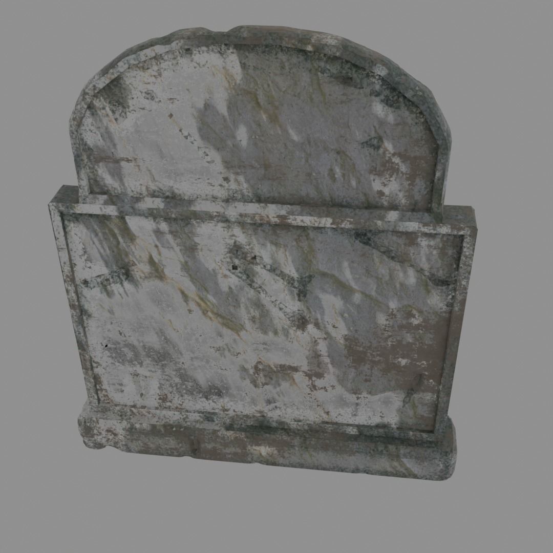 Simple grave stone blender V1 with 2 textures 3D model_3